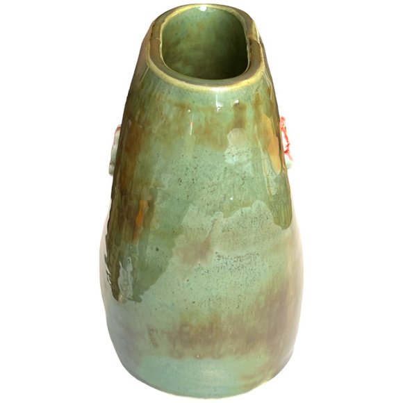 Stunning DOUBLE-SIDED and MARKED Pinched POTTERY Vase Applique Adorment 10 of 19 - Picture 4 of 10